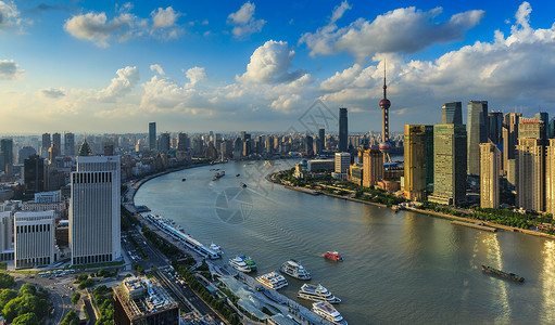 俯瞰上海浦东陆家嘴上海旅游高清图片素材