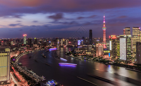 上海陆家嘴浦东新区夜景建筑背景高清图片素材