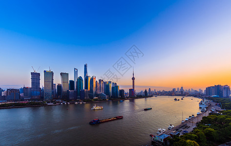 上海北外滩夜景日落高清图片素材
