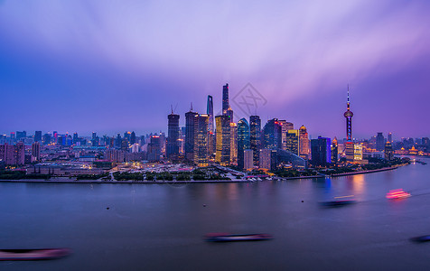 上海北外滩夜景上海地标建筑高清图片素材