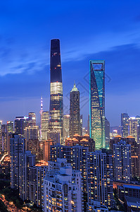 上海著名的地标建筑夜景建筑背景高清图片素材