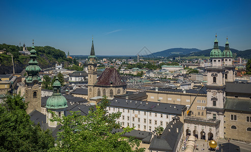 奥地利旅游名城萨尔斯堡休闲高清图片素材