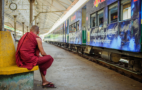 缅甸仰光火车站东南亚高清图片素材