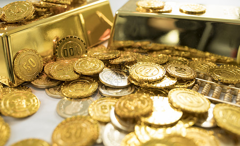 黄金期货金融钱币背景
