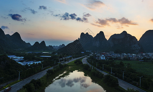 桂林晚霞图片