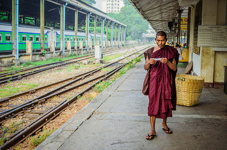 缅甸仰光火车站户外高清图片素材