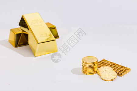 金砖硬币算盘背景图片