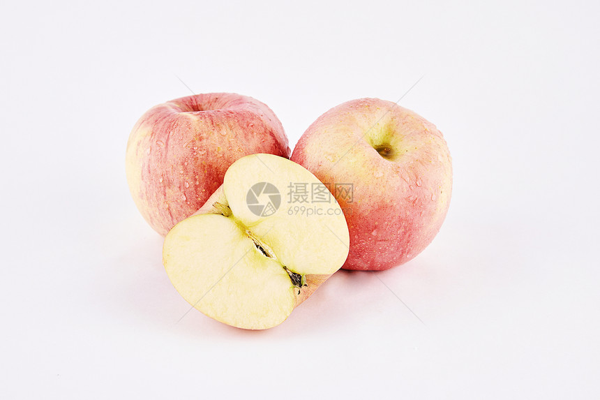 完整的苹果与切开的苹果图片