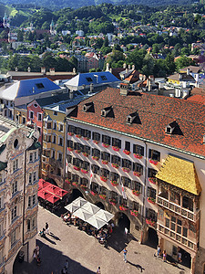 俯瞰奥地利旅游城市因斯布鲁克建筑高清图片素材