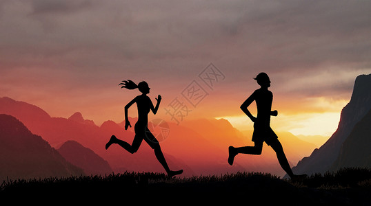 跑步活动素材跑步健身场景设计图片
