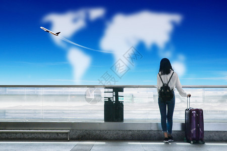 面试等待的女性环球旅游设计图片
