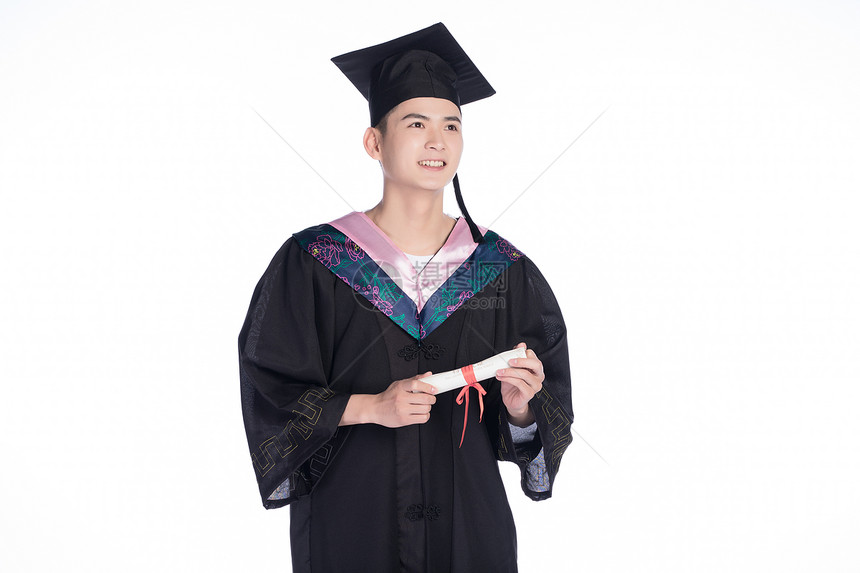 手持毕业证书的大学生图片