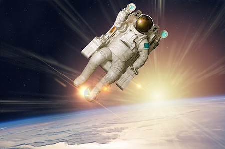 太空中宇航员天空高清图片素材