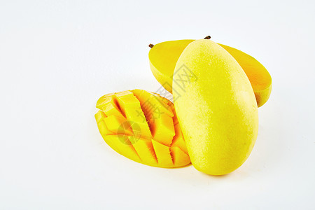 完整的芒果和芒果切片图片