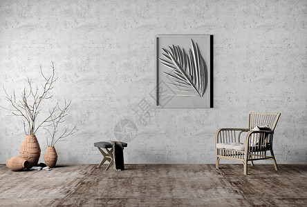 毯子素材单椅挂画组合家居设计图片