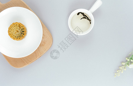 赏月文化中式美食月饼背景