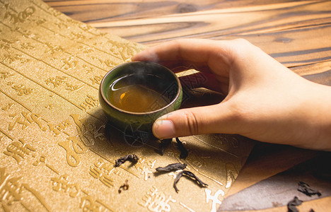 茶道茶叶一杯清香茶高清图片