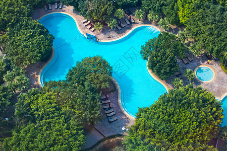 五星级酒店户外游泳池度假胜地高清图片素材