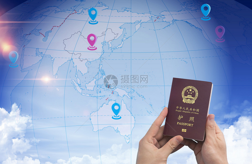 中国护照免签图片