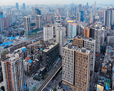 俯瞰城市高楼背景图片