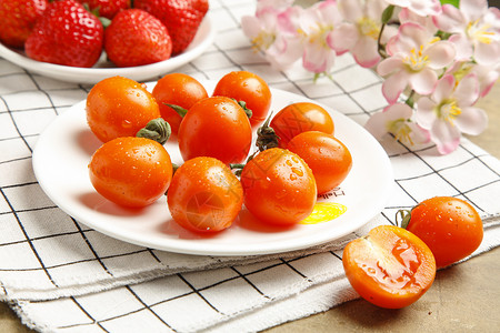 黄色果子小西红柿背景