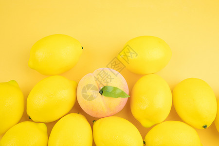 仿真水果柠檬背景图片
