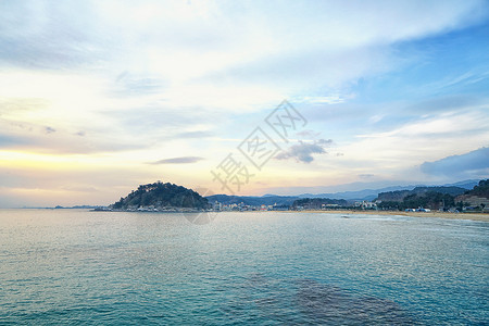 韩国仁川海滨风光背景