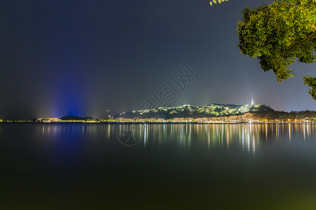 杭州西湖夜景背景图片