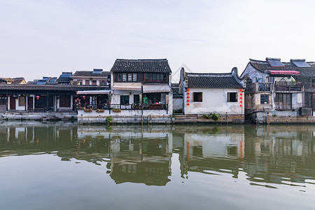 江南水乡西塘古镇背景图片