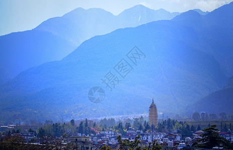 昆明景色大理苍山背景