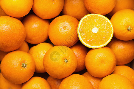 编程banner新鲜脐橙橙子橙汁维生素C背景