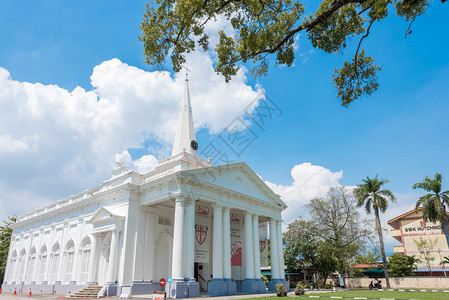 乔治市马来西亚槟城教堂背景