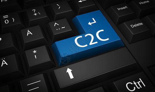 键盘上的C2C商务高清图片素材