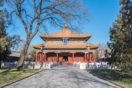 红色文化教育北京国子监古建筑背景