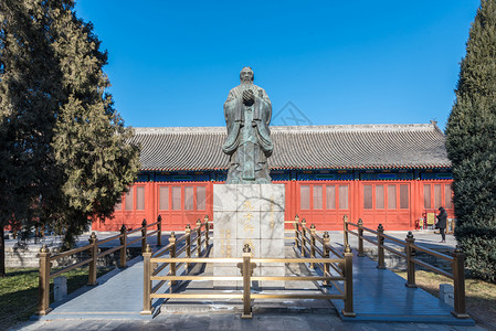 红色文化教育北京国子监古建筑背景