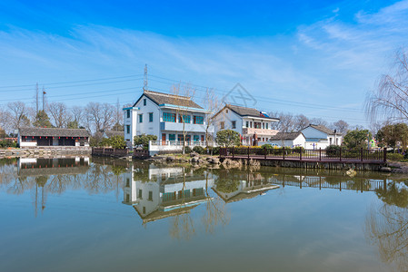 浙江钱塘江浙江新农村风光背景