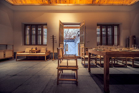 新中式家居田园风餐桌高清图片