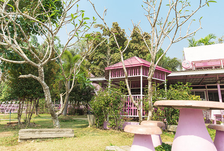 泰国拜县粉红小屋户外高清图片素材