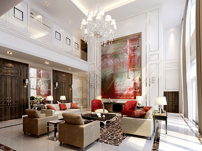 富丽堂皇的客厅效果图背景图片