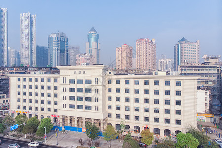 老汉口武汉港大楼背景