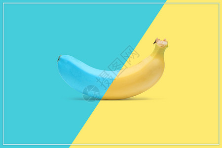 生香蕉撞色水果设计图片