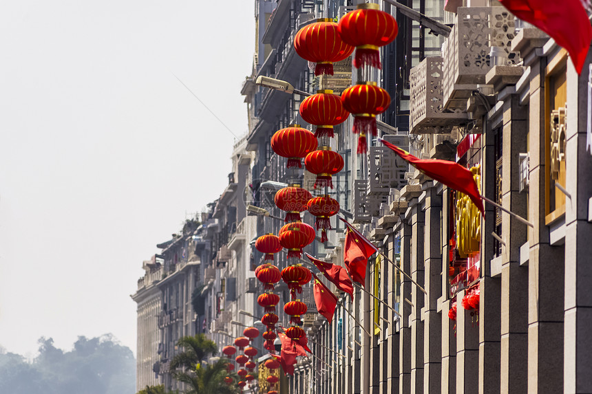 古建筑灯笼街道图片