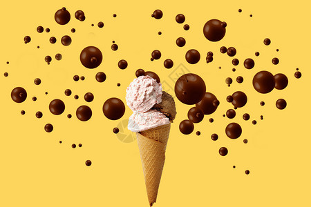 飞溅巧克力创意冰激凌设计图片