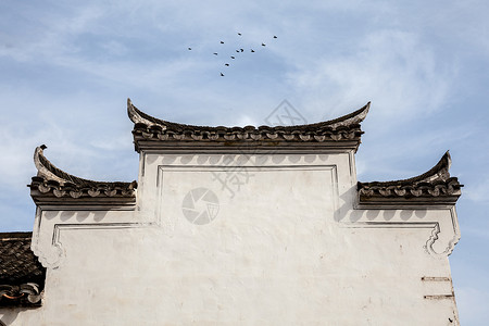 中式徽派建筑中式马头墙背景