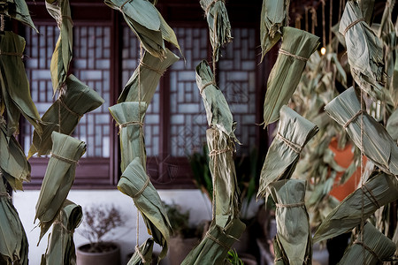 干粽叶端午节粽子题材素材背景