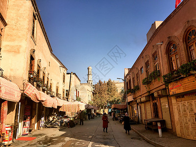 新疆喀什老城背景图片