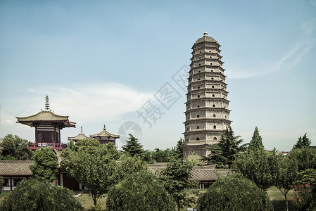 重点文物保护单位陕西宝鸡市法门寺真身舍利宝塔背景