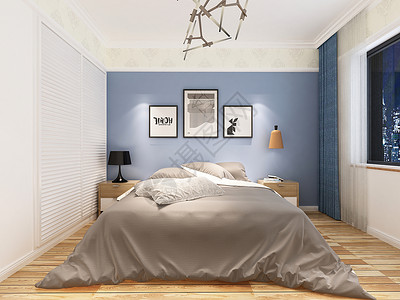 北欧卧室效果图次卧室高清图片素材