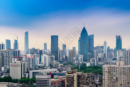 远眺武汉金融街高楼图片素材