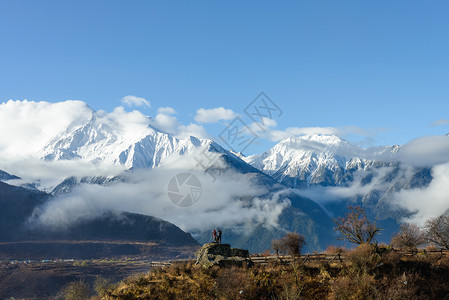 西藏林芝林芝雪山背景